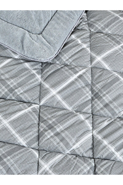 Sudem Home Collection If It Does Not Rain - Single Luxury Elite Quilt and Pillowcase, Sapphire Gray