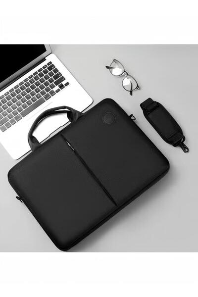 Generic 15.6 Inch Laptop Bag Lightweight PU Computer Bag Travel Business Briefcase Water Resistance