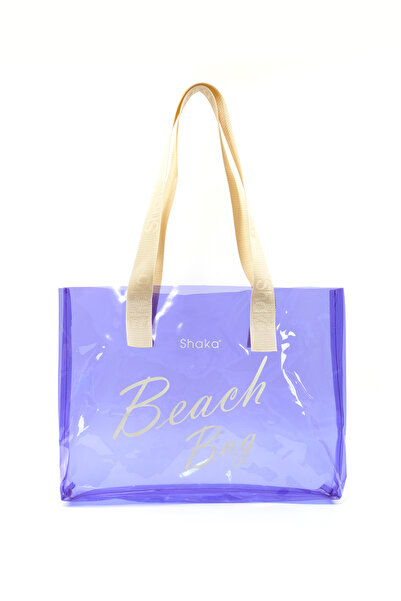 SHAKA Μωβ SHK241 Τσάντα παραλίας, ταξιδιού και πικνίκ με ολόγραμμα εκτύπωσης PVC μονής θήκης