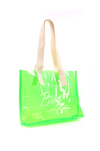 SHAKA Πράσινη τσάντα παραλίας, ταξιδιού και πικνίκ με ολόγραμμα εκτύπωσης PVC μονής θήκης SHK241