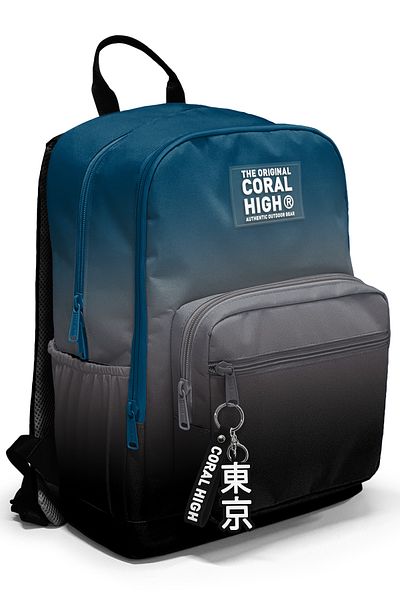 Coral High 23642 Детска раница с четири отделения, тъмносив цвят, преходен цвят