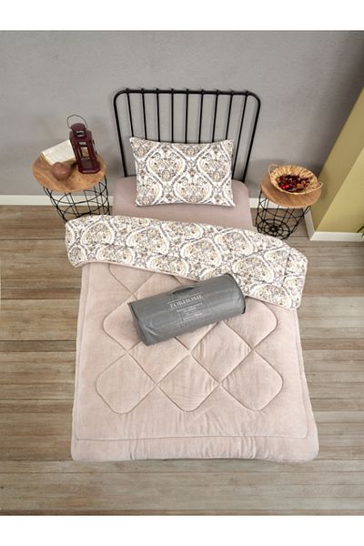 Sudemhome Single Double Sided Luxury Welsoft Elite Quilt Soft Fleece Quilt And Pillowcase Aksu Beige