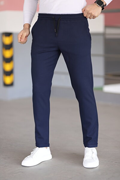 hello7 Pantaloni de jogging pentru bărbați, albastru marin, slim fit, din lyc...
