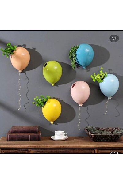 NurMood Art Decoration 🎈3’lü Balon Formlu Duvar Saksısı Seti – El Yapımı & Ö...