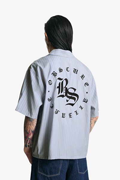 Bershka Kısa kollu nakışlı gömlek