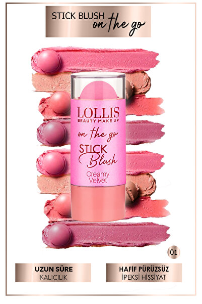 Lollis Stick Blush 01 / Stick Allık 01 / Allık Çubuğu 01