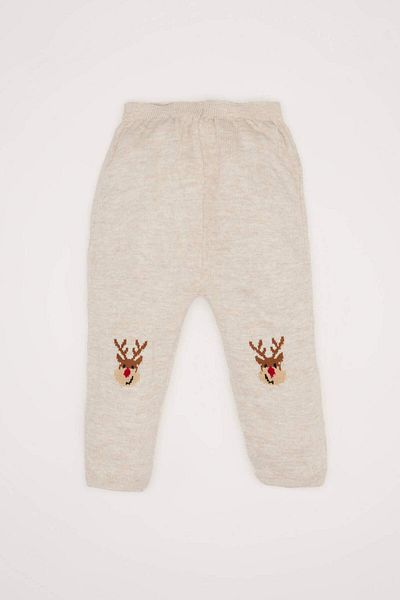DeFacto 2-teiliges Set für Babys, Jungen, Neujahr, bedruckt, Rundhalsausschnitt, lange Ärmel, Strickpullover, elastischer Bund unten, C9600A