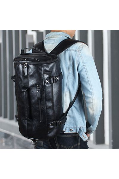 Generic Men's Backpack Pu Leather Bag
