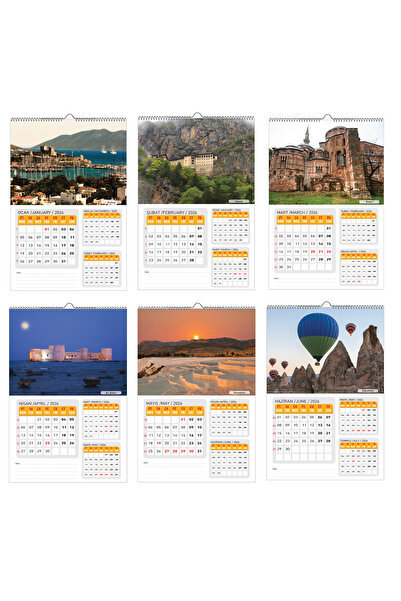 NATURELBASIM 2026 TÜRKİYE MANZARALARI DUVAR TAKVİMİ-PLANLAMALI MODEL SEÇENEĞİ İLE