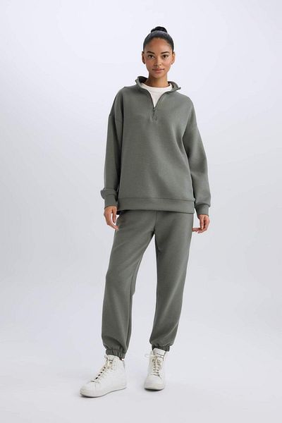 DeFacto Суитшърт DeFactoFit Oversize с широка яка и стойка D3796AX24WN