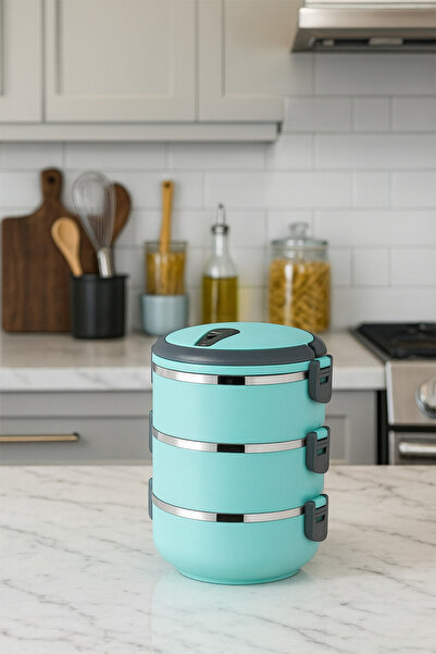 Veliday 3 Katlı Sızdırmaz Modern Yemek Termosu Sefer Tası Saklama Kabı