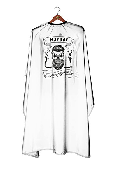 Kuatek Penuar Kuaför Berber Traş Saç Kesim Önlüğü Örtüsü Sakal Önlüğü Beyaz K...