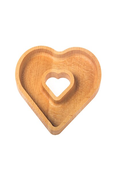 Nest Nookk طبق تقديم خشبي على شكل قلب – خشب زان طبيعي – للديكور والتقديم