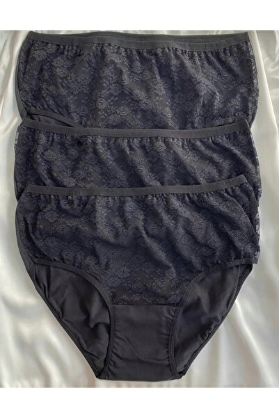 PETUNYA Dantelli Battal 3 Lü Külot