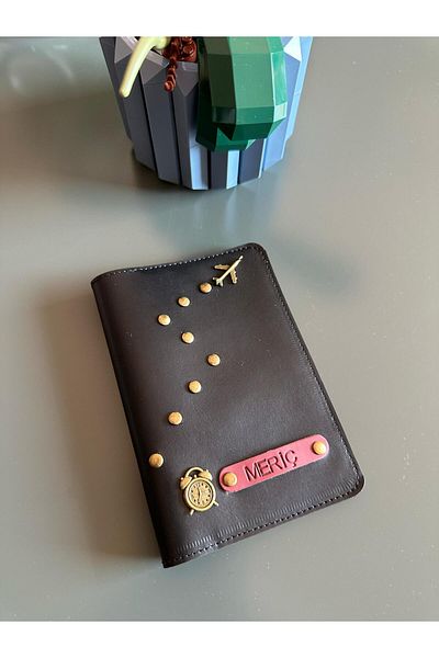 Seda Home Art (Writing Name) Custom Designed Leather Passport Cover Case Passport Holder Travel Wallet