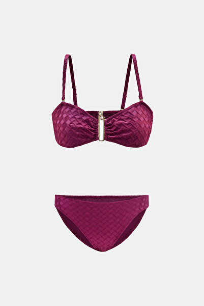 Amarelle Olympos Purple Removable Sponge Strapless Bikini Set