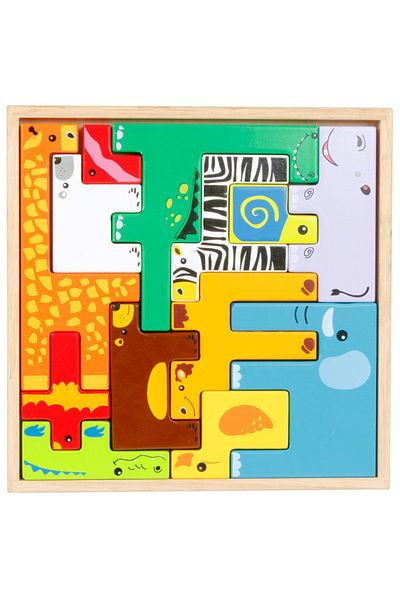 fun zone Alostoura Educational Wooden Animal Blocks