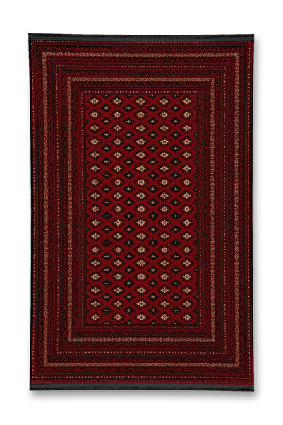 Rugs Modern Halı سجادة موسو الحمراء ذات اللون الأحمر والبني بنمط تقليدي وقاعدة منسوجة وتصميم عتيق للديكور طراز موسو165