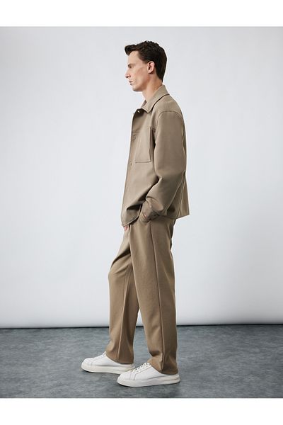 Koton Pantaloni oversize din țesătură plisată cu buzunar