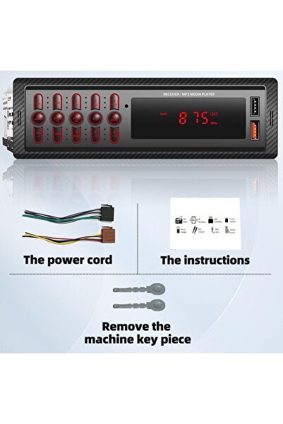 Universal AU-999 Hızlı Şarjlı 2USB Oto Teyp Bluetooth Sd Aux Max Ses 63 Seviye