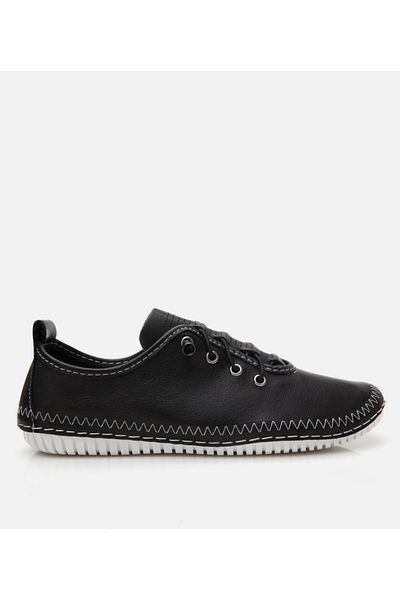 Hotiç Women's Leather Black Comfort Shoes