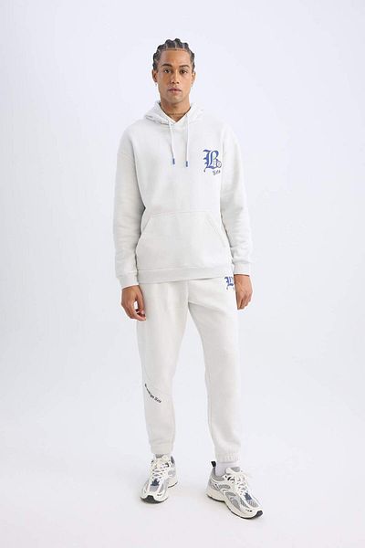 DeFacto DeFactoFit NBA Brooklyn Nets Comfort Fit Hanorac cu glugă cu spate gros imprimat D3222AX