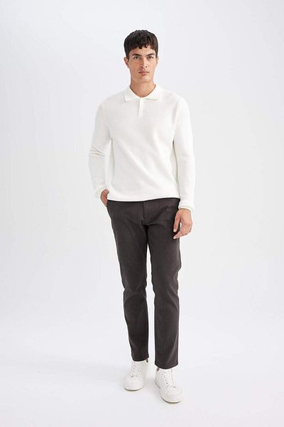 DeFacto Pantaloni chino Regular Fit Normal Cut Cu buzunare Pantaloni drepți D1050AX24WN