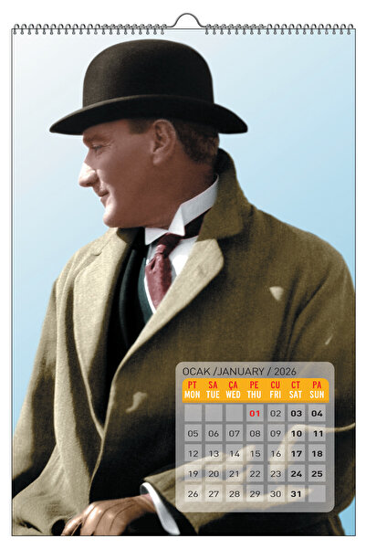 NATURELBASIM 2026 ATATÜRK DUVAR TAKVİMİ-33x48 cm Ebat