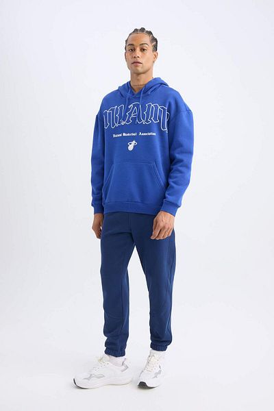 DeFacto DeFactoFit NBA Miami Heat Boxy Fit Hanorac gros cu buzunar cangur D3229AX24WN