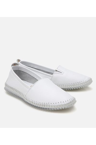 Hotiç Pantofi confortabili din piele albă cu talpă ultra flexibilă
