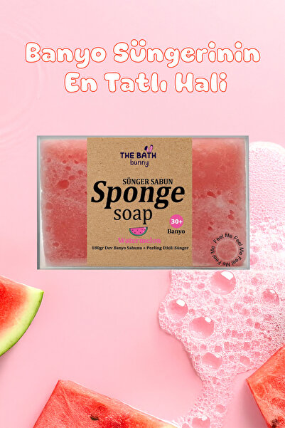 The Bath Bunny Watermelon Scented Exfoliating Sponge Soap 180 Gr Bath Soap