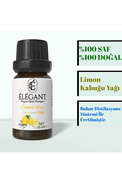 Elegant Limon Kabuğu Yağı 10 Ml, %100 Saf Ve Doğal Aromaterapi Yağı