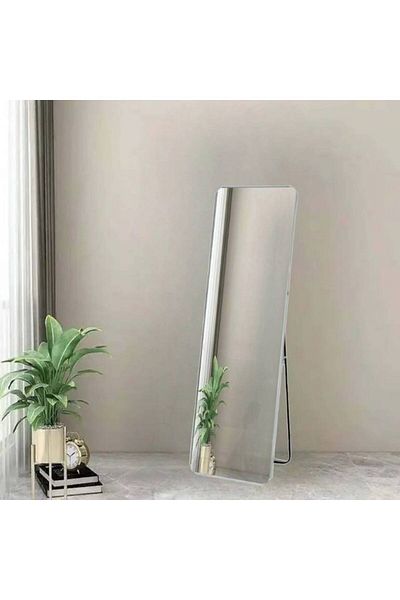 Al Saada Home Floor Mirror with Silver Frame - 50×160 cm