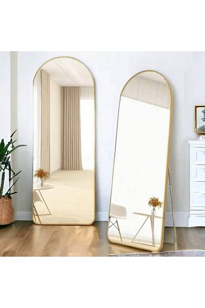 Al Saada Home Floor Mirror with Metallic Frame 80×180 cm