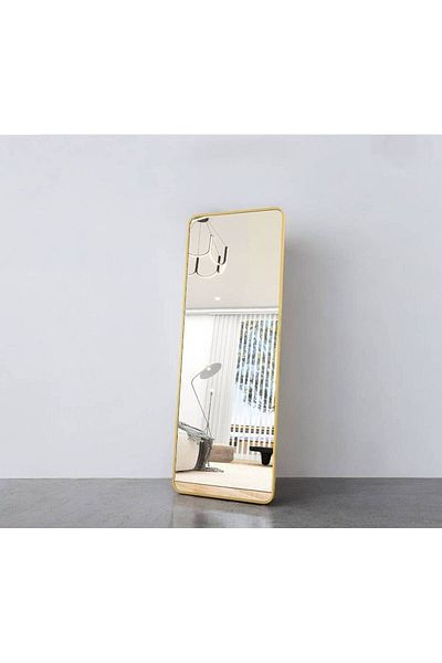 Al Saada Home Woman Standing Mirror - Gold - 62×167