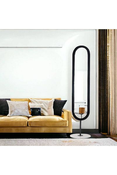 Al Saada Home Floor Mirror Black Frame 34x169 cm