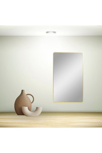 Al Saada Home Wall Mirror, Shatterproof, Gold Frame, 120×60cm