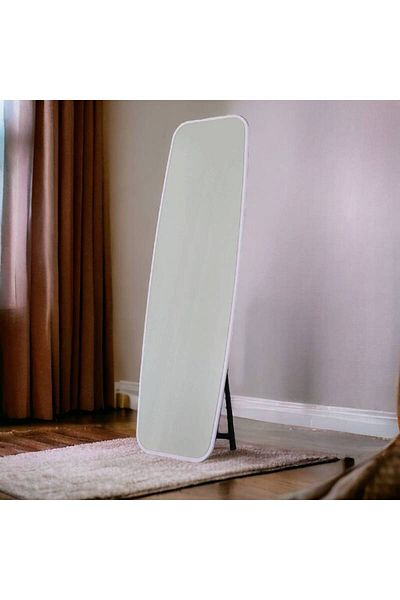Al Saada Home Floor Mirror with White Metal Frame 54×170 cm