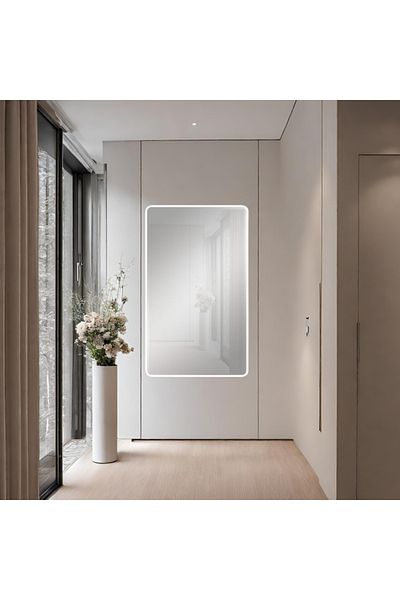 Al Saada Home Shatterproof Wall Mirror with White Frame 160×80cm