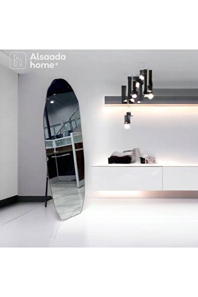 Al Saada Home Floor Mirror with Frame - Silver - 50x160 cm