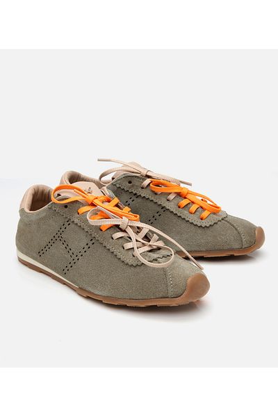 Hotiç Pantofi sport verzi din piele de căprioară de damă