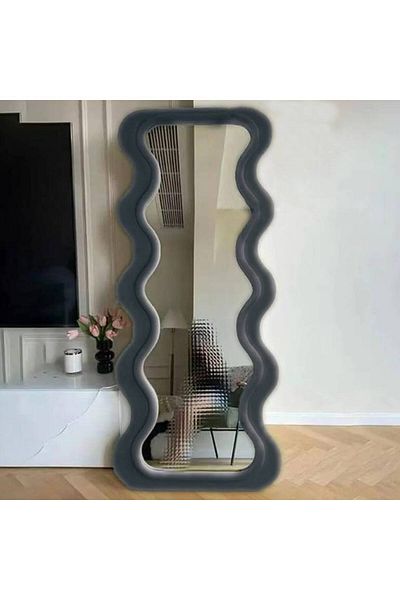 Al Saada Home Dark Gray Frame Floor Mirror 60×160 cm