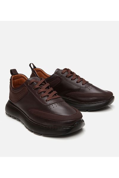 Hotiç Men's Leather Brown Ultra Light Sole Sports Shoes