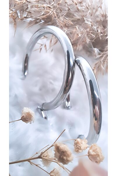 Serenity حلقة واسعة أحسب أقراط الصلب اللون الفضي