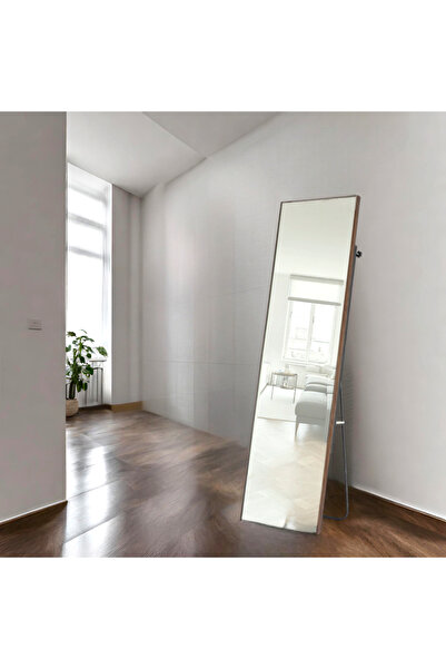 Al Saada Home Floor Mirror with Brown Metal Frame 44×156 cm