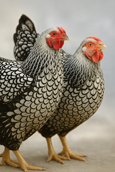 KARACAN SÜS TAVUKLARI VE YUMURTA 12 ADET SİLVER LACED WYANDOTTE KULUÇKALIK YU...