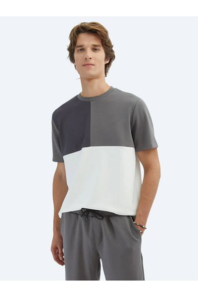 Kip Gray Plain Crew Neck T-Shirt