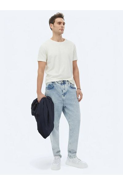 Kip Μπλουζάκι Jacquard Ecru Cotton Blend Crew Neck