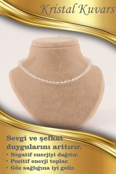 OSMANLI DEĞERLİ TAŞ Sertifikalı Kristal Kuvars 6mm Kolye (DÜĞÜMSÜZ)