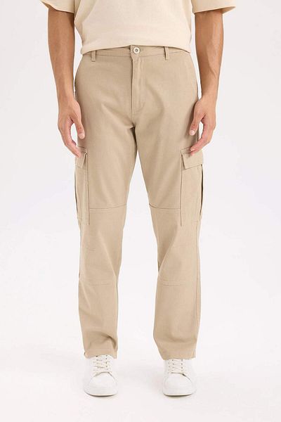 DeFacto Pantaloni din gabardină cu picior lat Buzunar cargo picior drept C9160ax24au